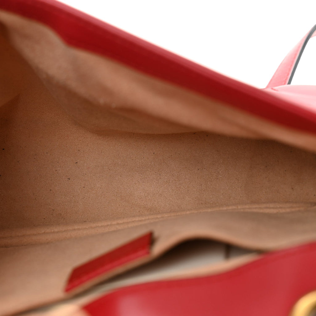 Calfskin Matelasse Mini GG Marmont Shoulder Bag Hibiscus Red