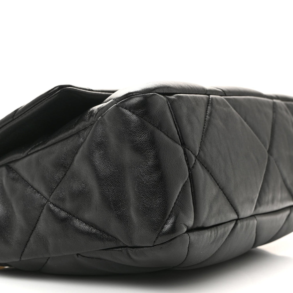 Lambskin Quilted Large Chanel 19 Flap Black