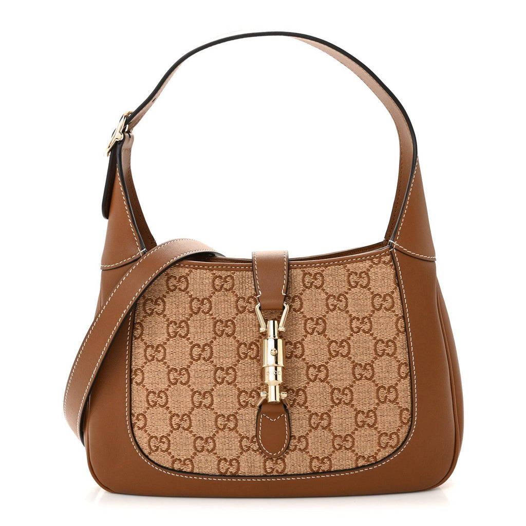 Raffia GG Supreme Monogram Calfskin Small Jackie 1961 Hobo Natural