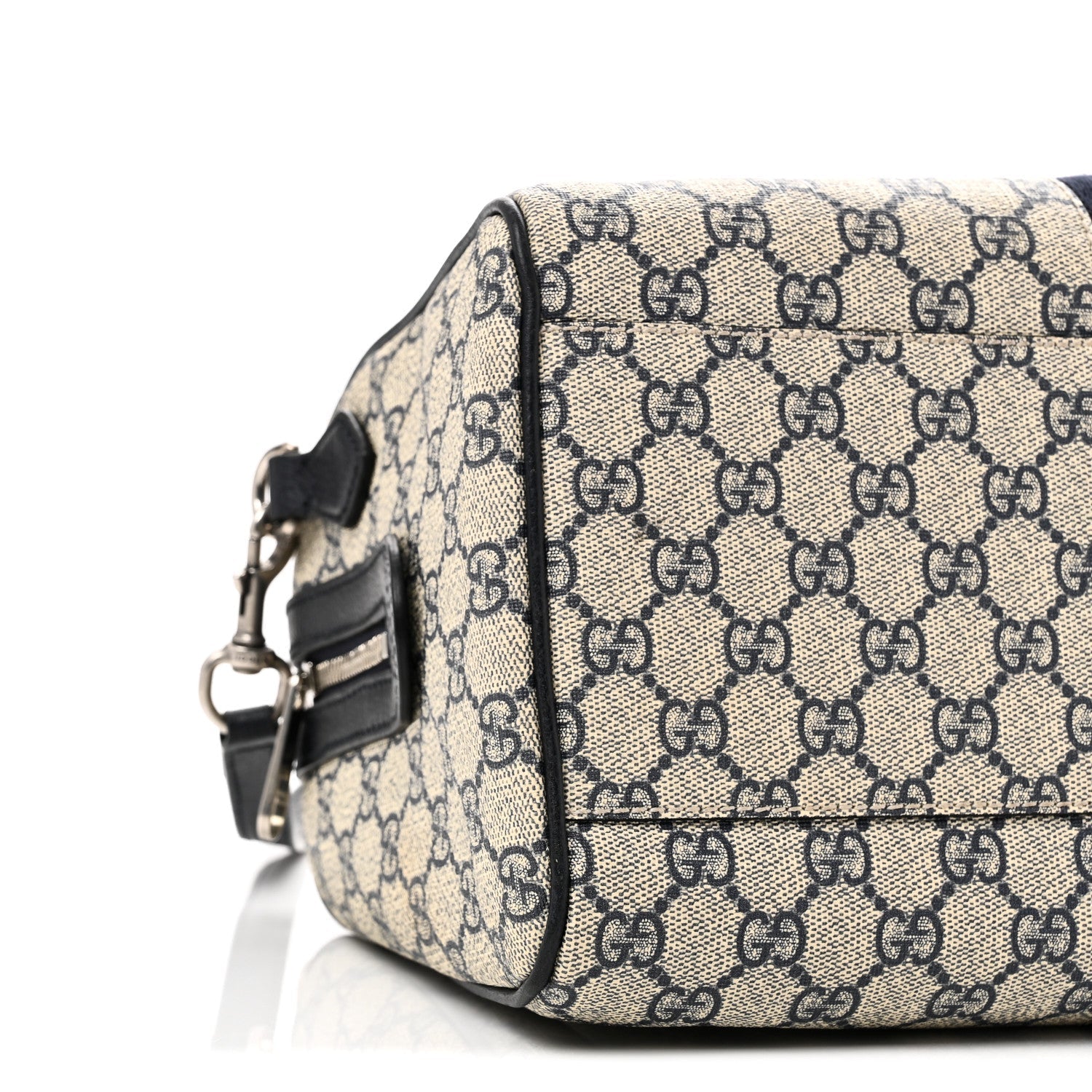 GG Supreme Monogram Web Medium Ophidia Top Handle Bag Beige Blue