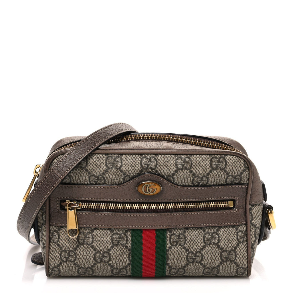 GG Supreme Monogram Web Mini Ophidia Shoulder Bag Brown