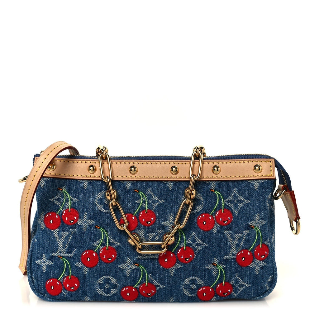 LV X TM Monogram Denim Cerises Pochette Accessories Blue