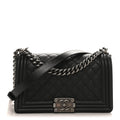 Caviar Quilted Medium Boy Flap Black