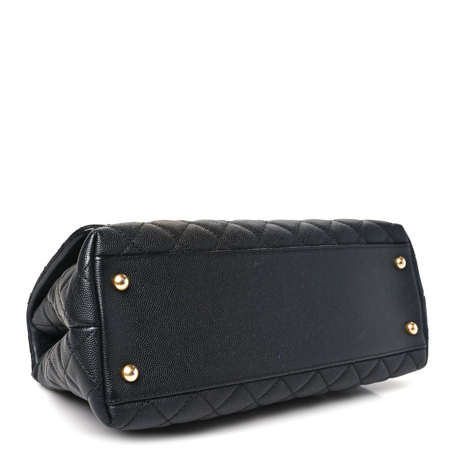 Caviar Quilted Small Coco Chain Handle Flap Black