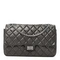 Metallic Aged Calfskin Quilted 2.55 Reissue 226 Flap Dark Grey