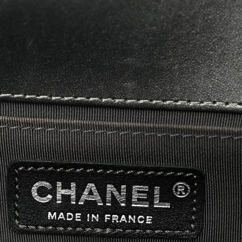 Tweed Metallic Lambskin Medium Boy Flap Silver