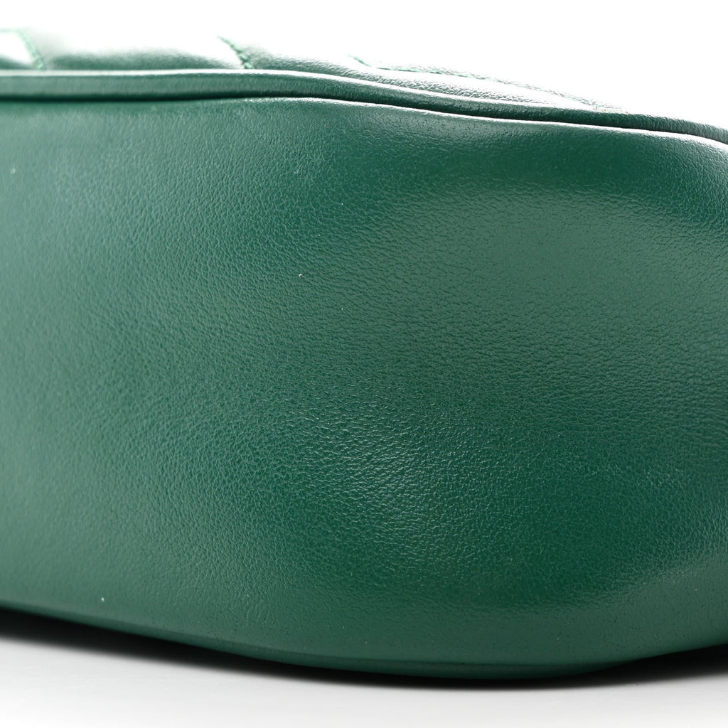 Calfskin Matelasse Small GG Marmont Chain Shoulder Bag Emerald Green