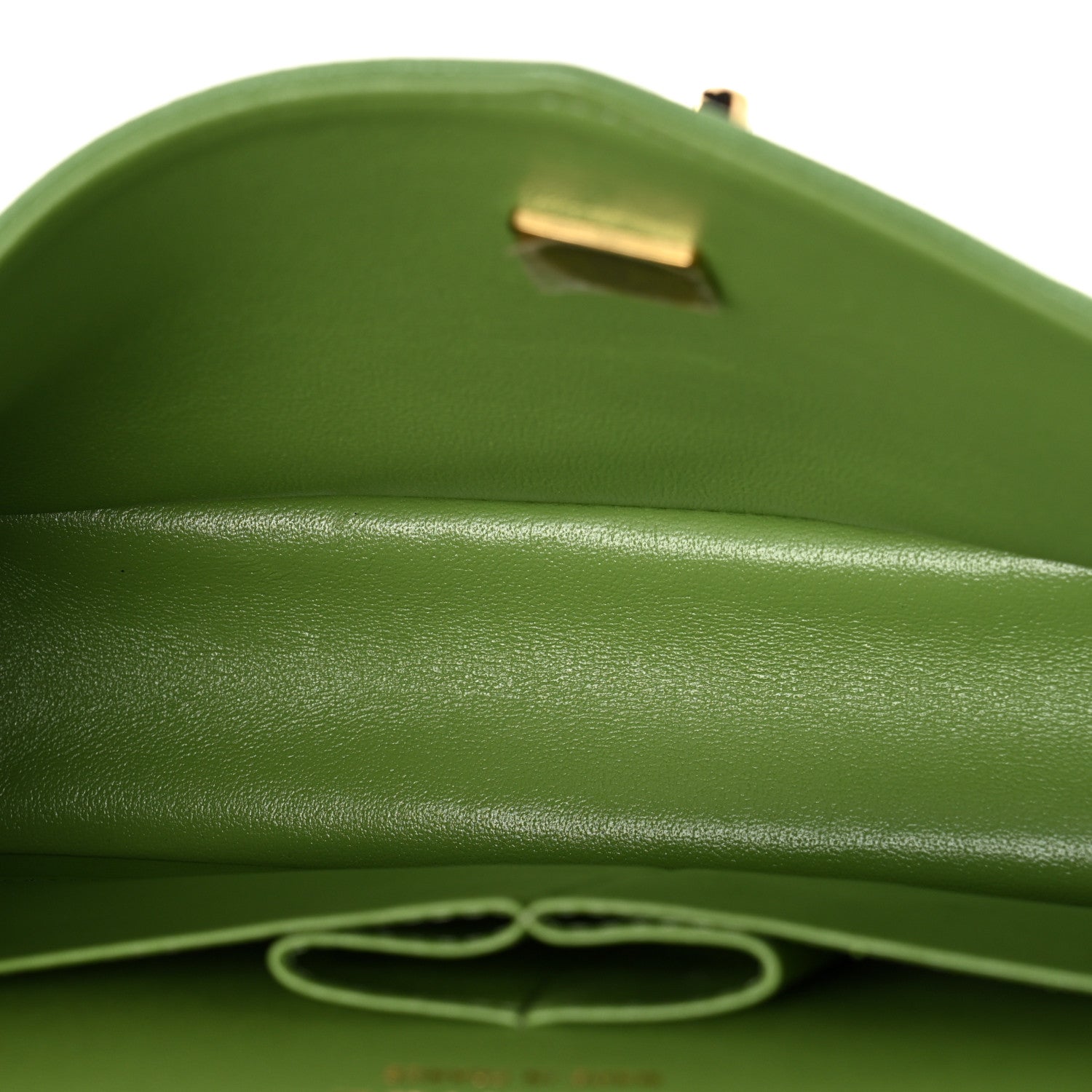 Caviar Quilted Small Double Flap Green