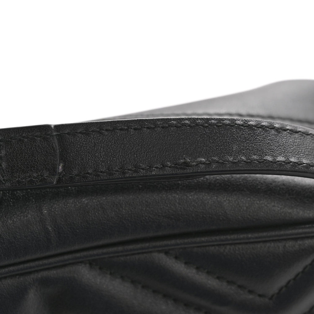 Calfskin Matelasse Small GG Marmont Chain Shoulder Bag Black