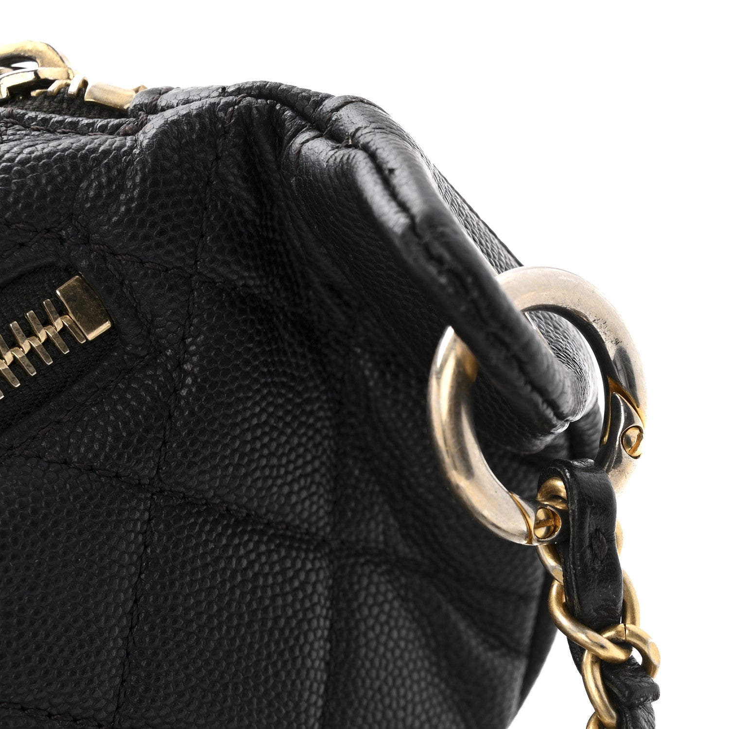Caviar Quilted Filigree Waist Bag Black