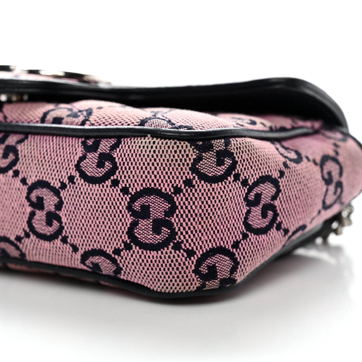 Monogram Multicolor Matelasse Diagonal Super Mini GG Marmont Shoulder Bag Pink Blue