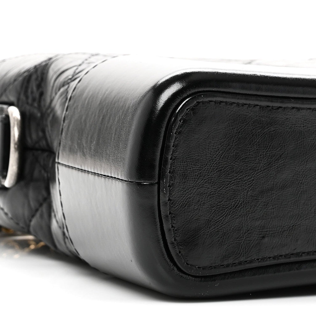 Aged Calfskin Quilted New Medium Gabrielle Hobo Black