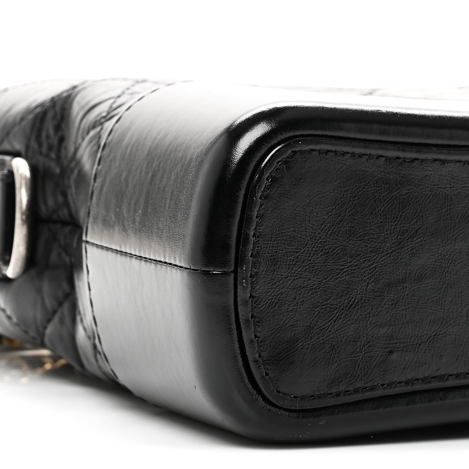 Aged Calfskin Quilted New Medium Gabrielle Hobo Black