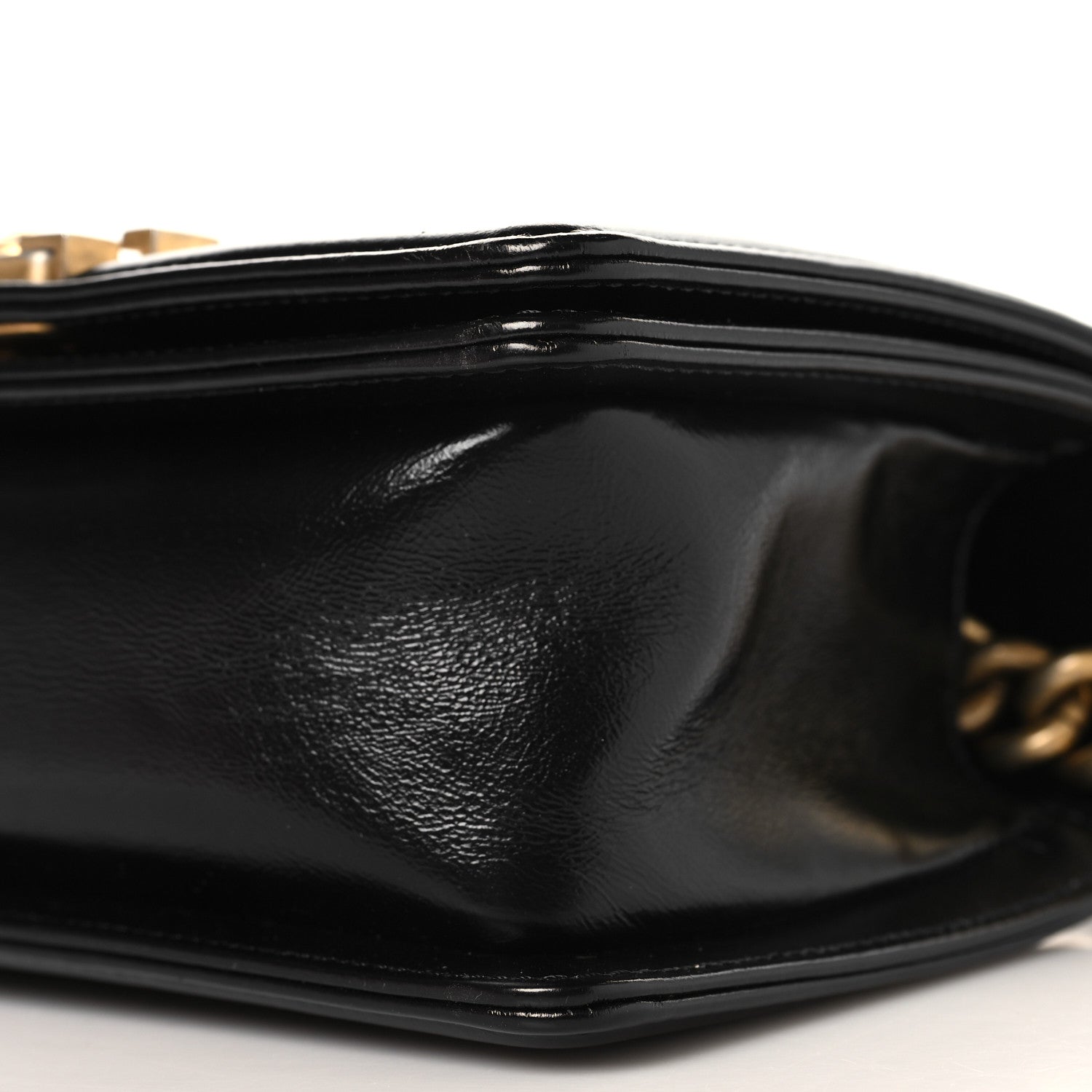 Metallic Glazed Calfskin Small Boy Flap Black Gold