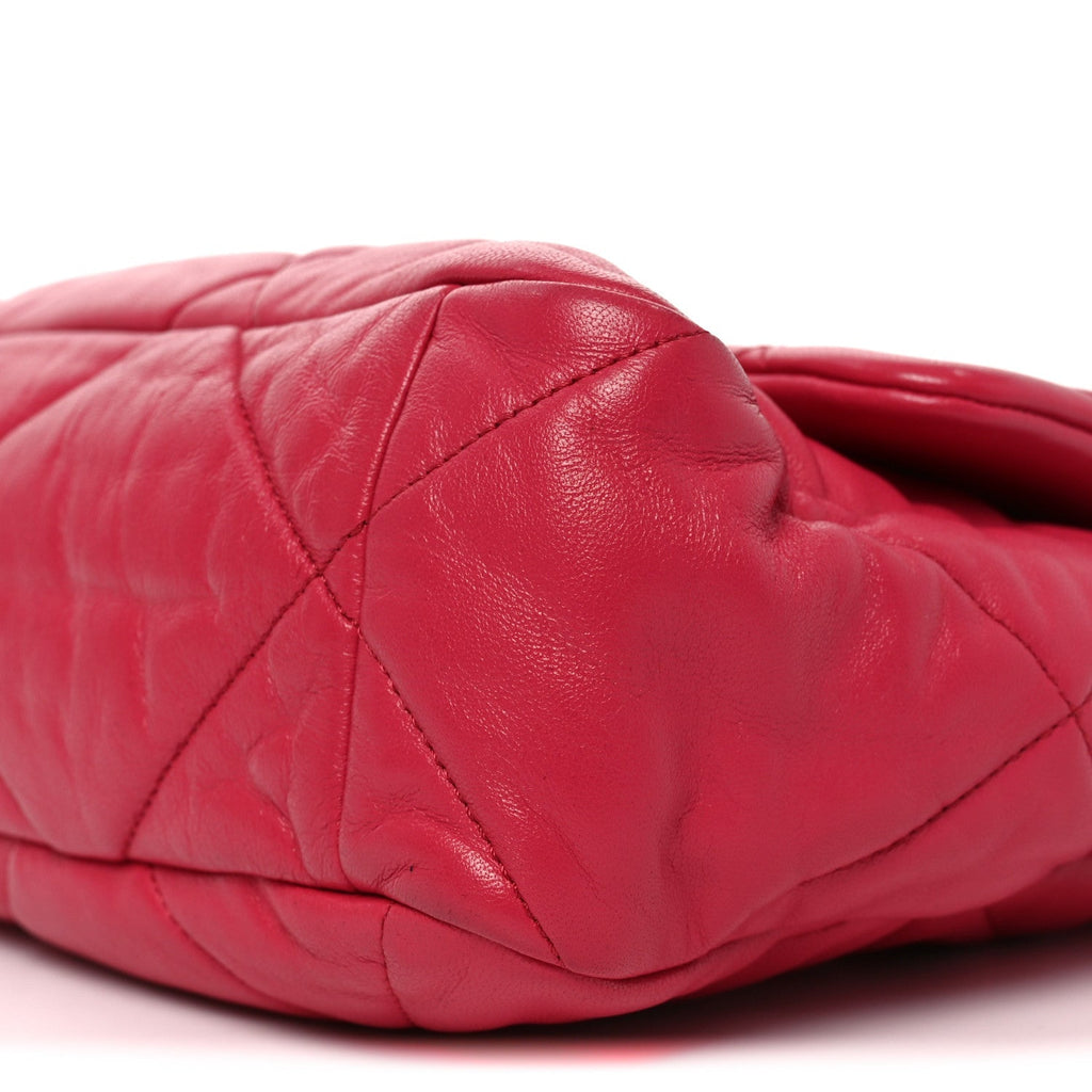 Goatskin Quilted Large Chanel 19 Flap Dark Pink