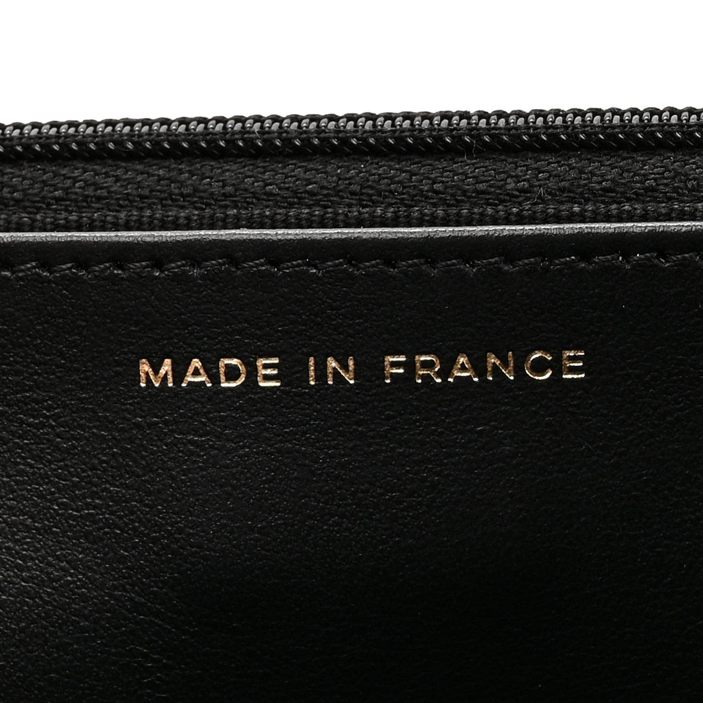 Caviar Quilted CC Turnlock Charm Wallet On Chain WOC Black