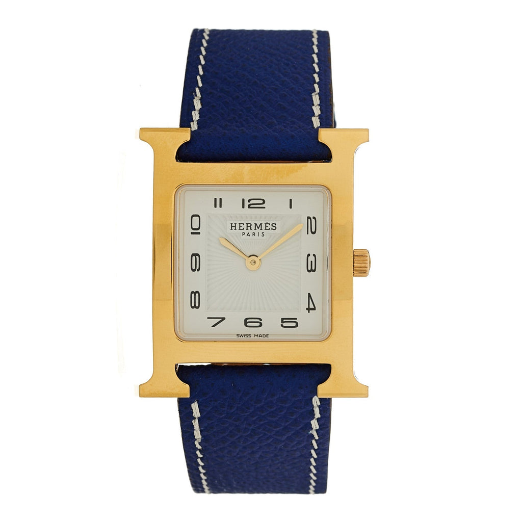Stainless Steel Epsom 26mm Heure H Hour Quartz Watch Bleu Electrique