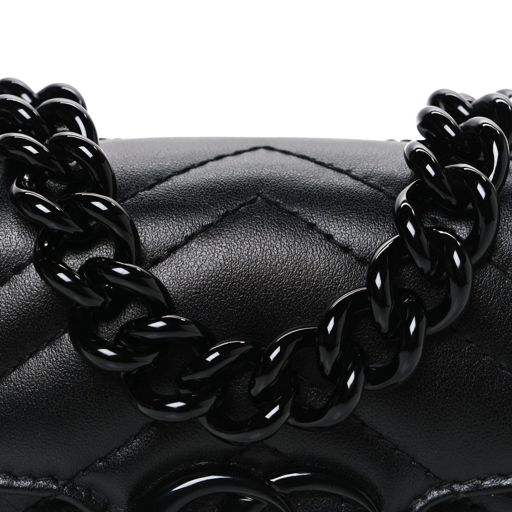 Calfskin Matelasse Monochrome GG Marmont Chain Belt Bag Black