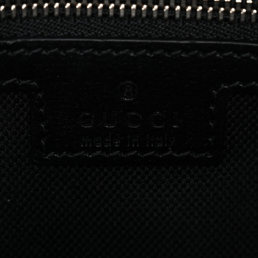 GG Supreme Monogram Azalea Calfskin Retro Interlocking G Wristlet Shoulder Bag Black