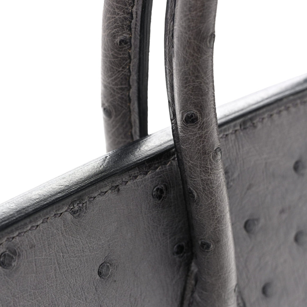 Ostrich Birkin 25 Gris Agate