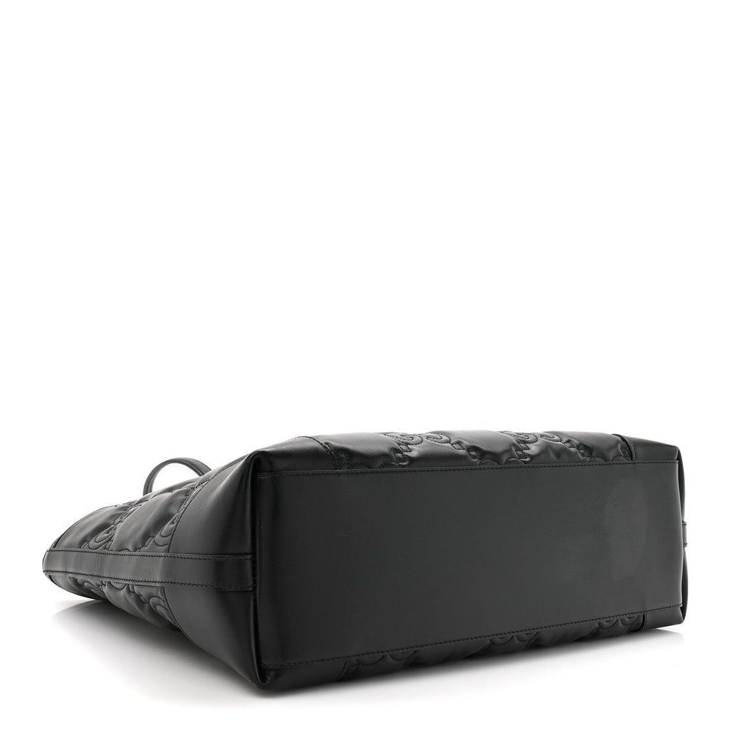 Calfskin GG Matelasse Medium Ophidia Shopping Tote Black