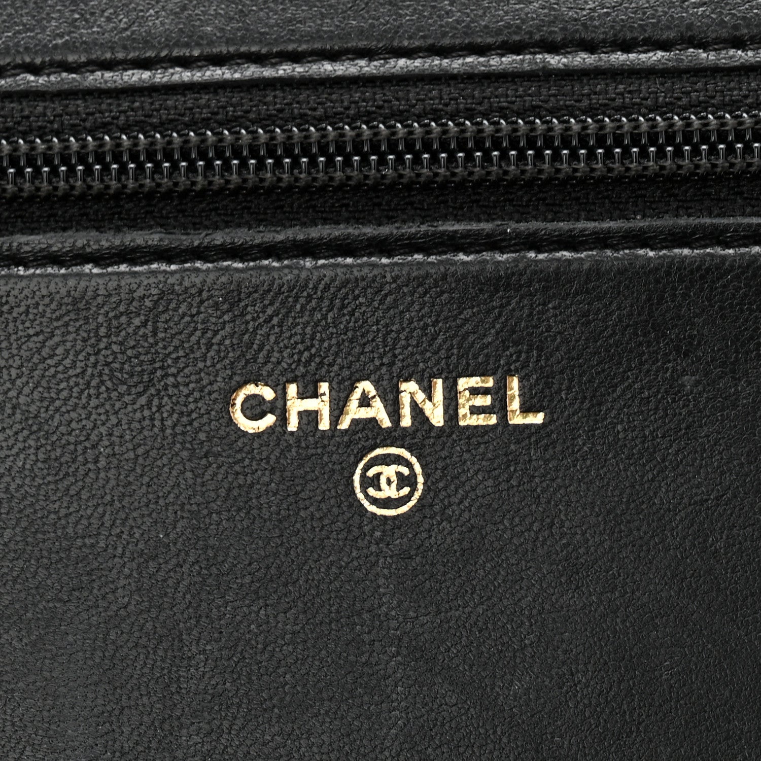 Lambskin Chevron Boy Wallet On Chain WOC Black