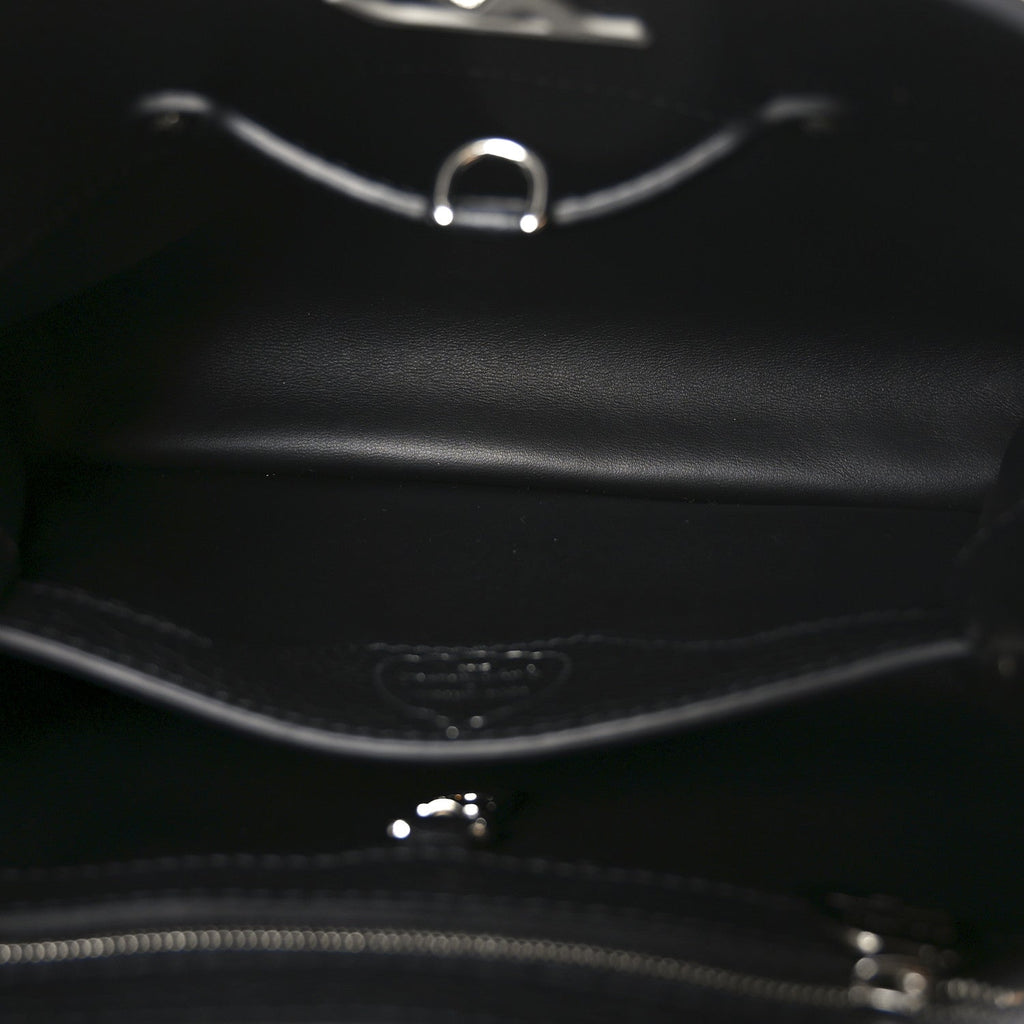 LV X YK Taurillon Capucines BB Black White