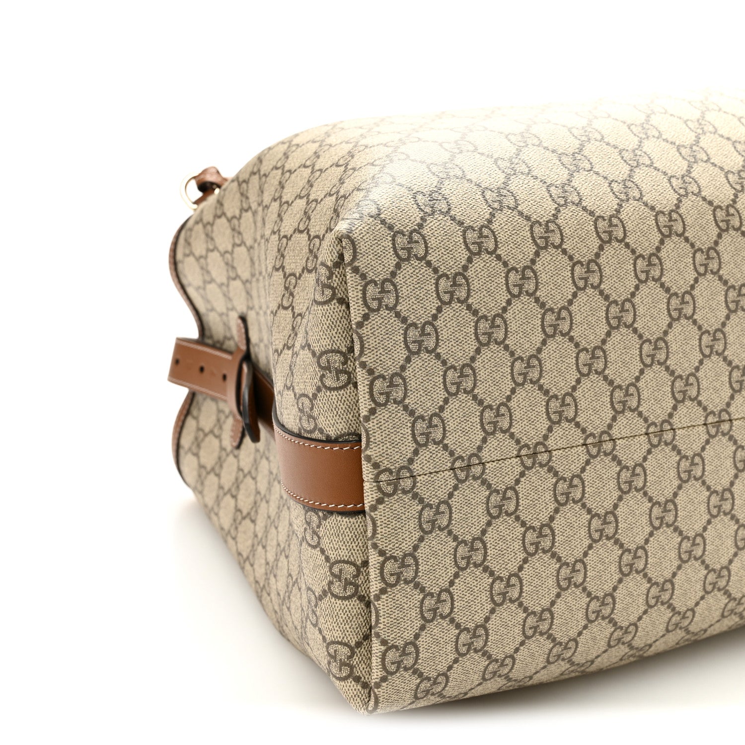 GG Icon Monogram Padlock Shoulder Bag Beige Dark Brown