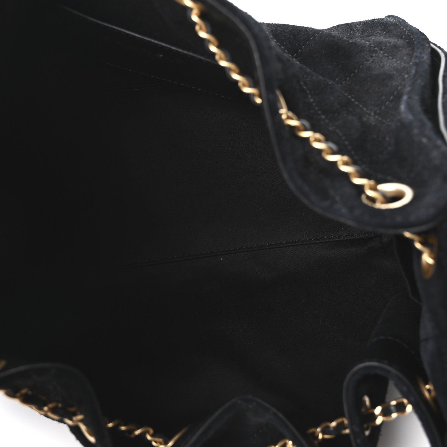 Suede Quilted Small Chanel 25 Handbag Black