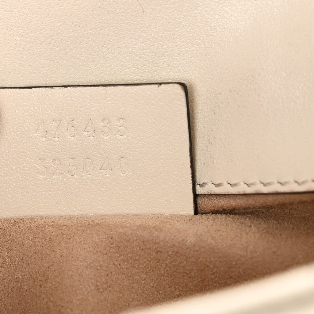 Calfskin Matelasse Super Mini GG Marmont Shoulder Bag White