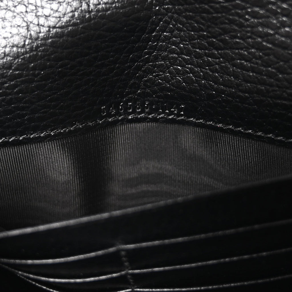 Dollar Calfskin GG Supreme Monogram Petite GG Marmont Wallet Chain Bag Black Beige Ebony