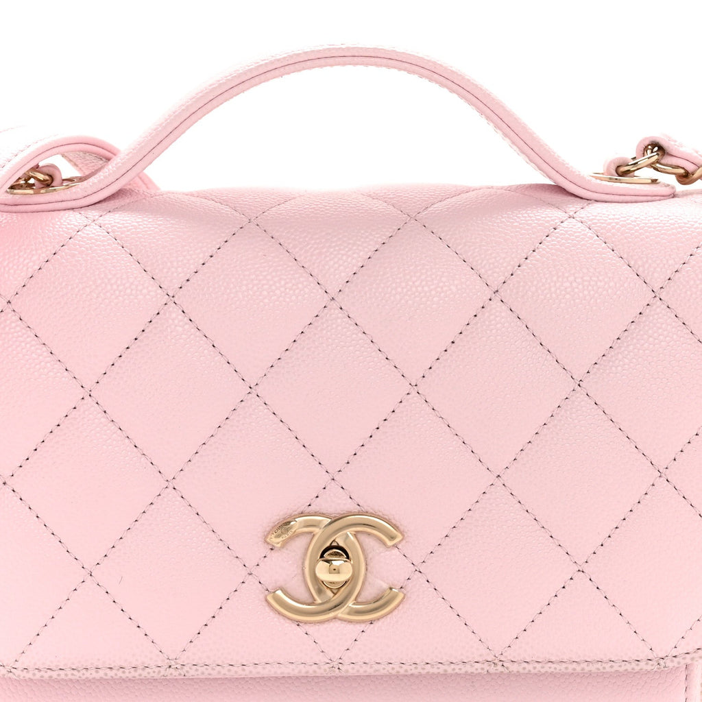 Caviar Quilted Medium Business Affinity Flap Light Pink