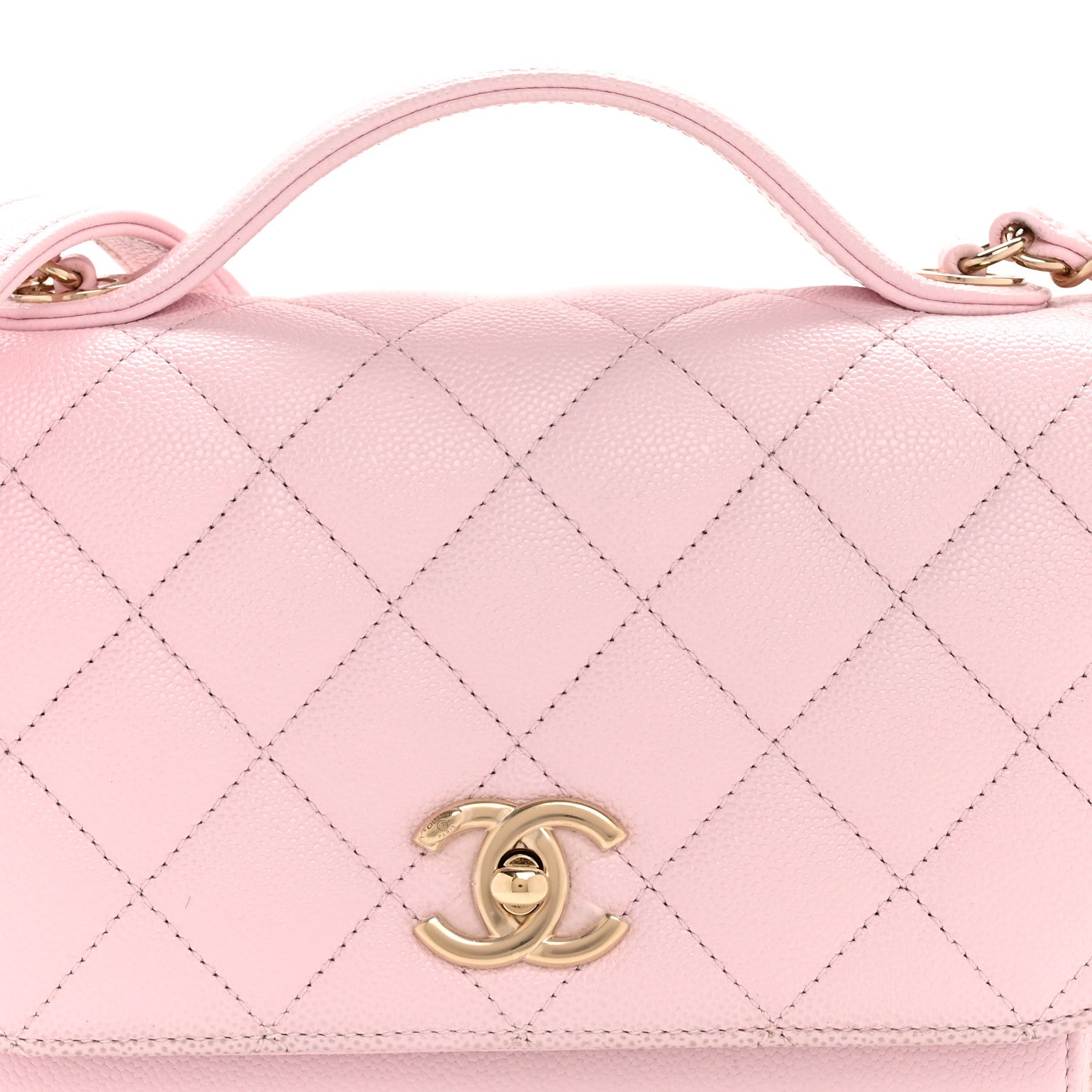 Caviar Quilted Medium Business Affinity Flap Light Pink