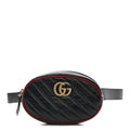 Azalea Calfskin Matelasse Diagonal Torchon GG Marmont Belt Bag 85 34 Black Romantic Cerise