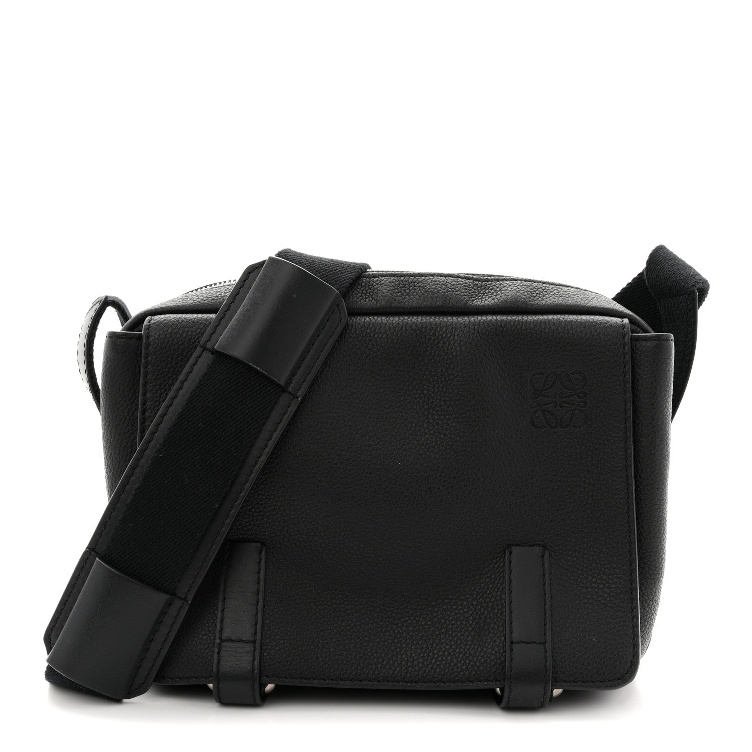 Soft Grained Calfskin XS Military Messenger Bag Black