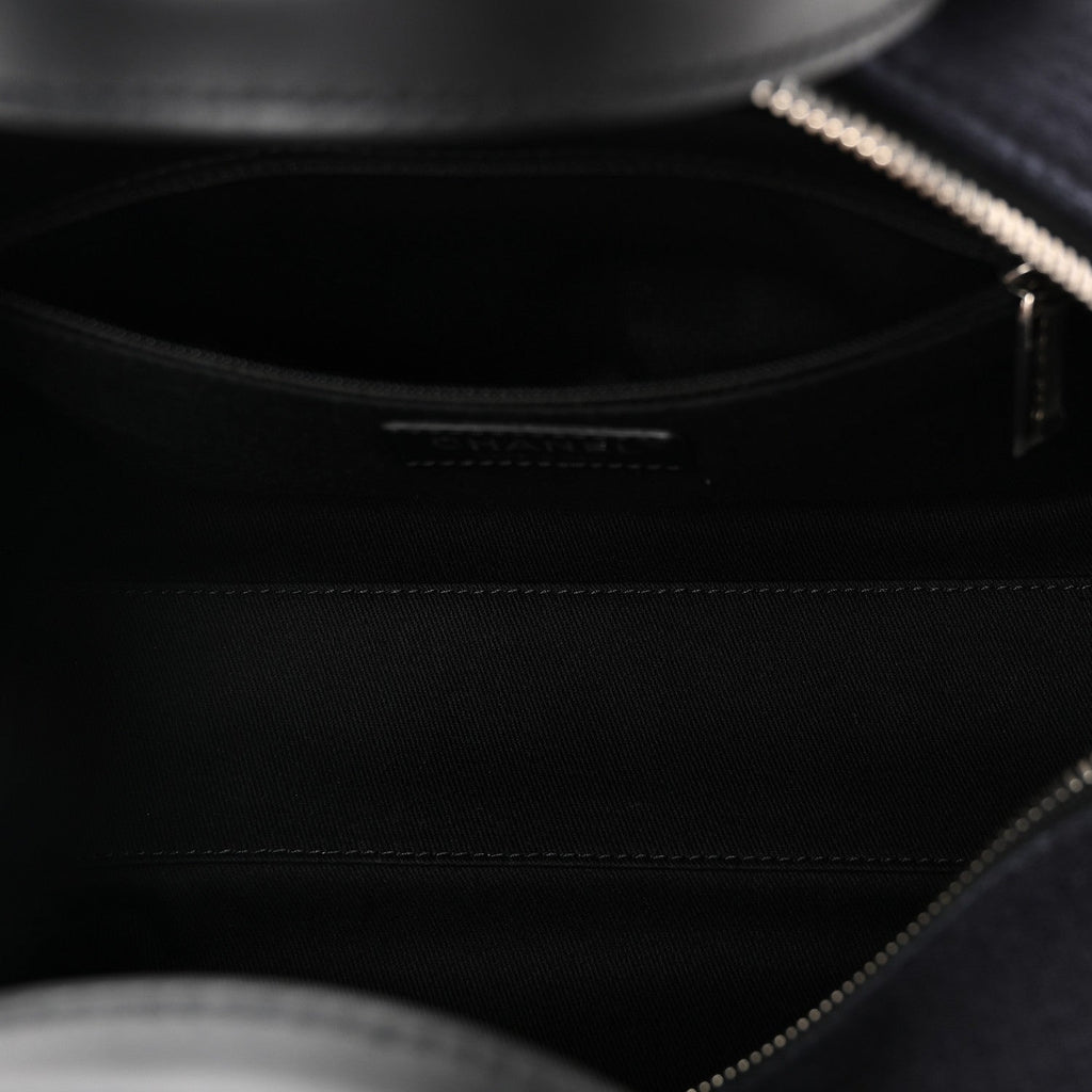 Mixed Fibers Small Deauville Bowling Bag Navy Blue