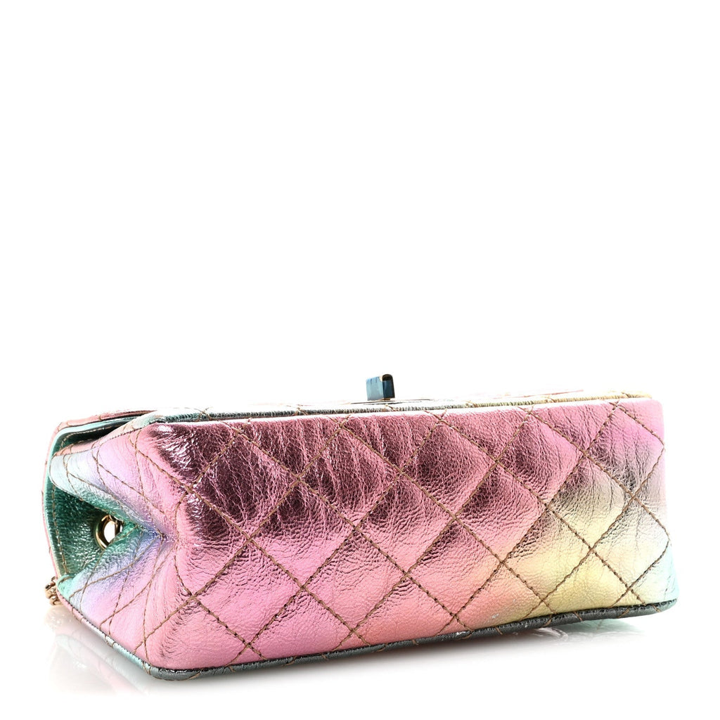 Metallic Goatskin Quilted Mini 2.55 Reissue Flap Multicolor