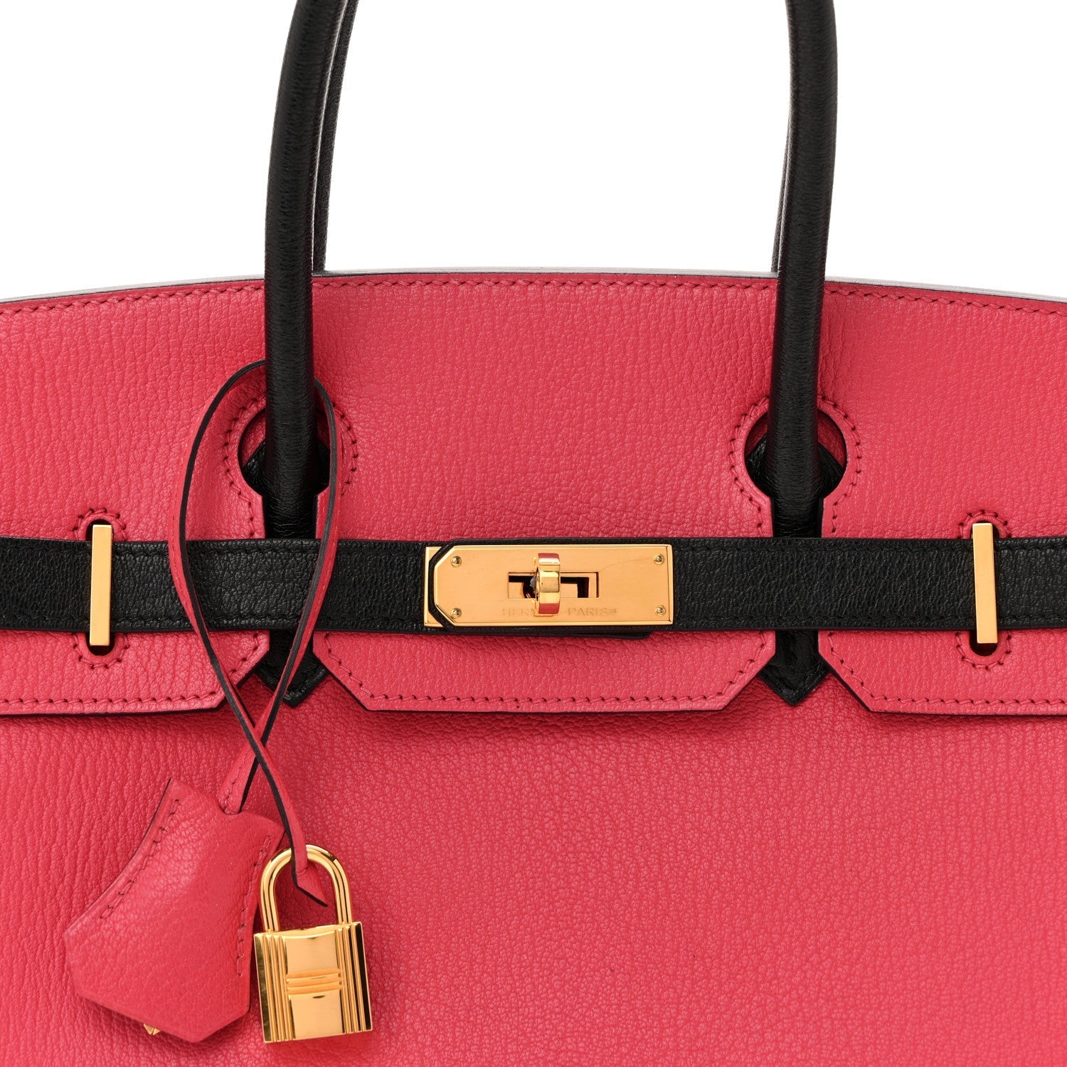 Chevre Mysore Horseshoe Birkin 30 Bougainvillea Black