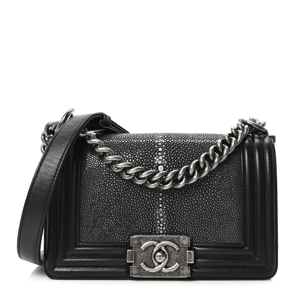 Galuchat Stingray Small Boy Flap Black