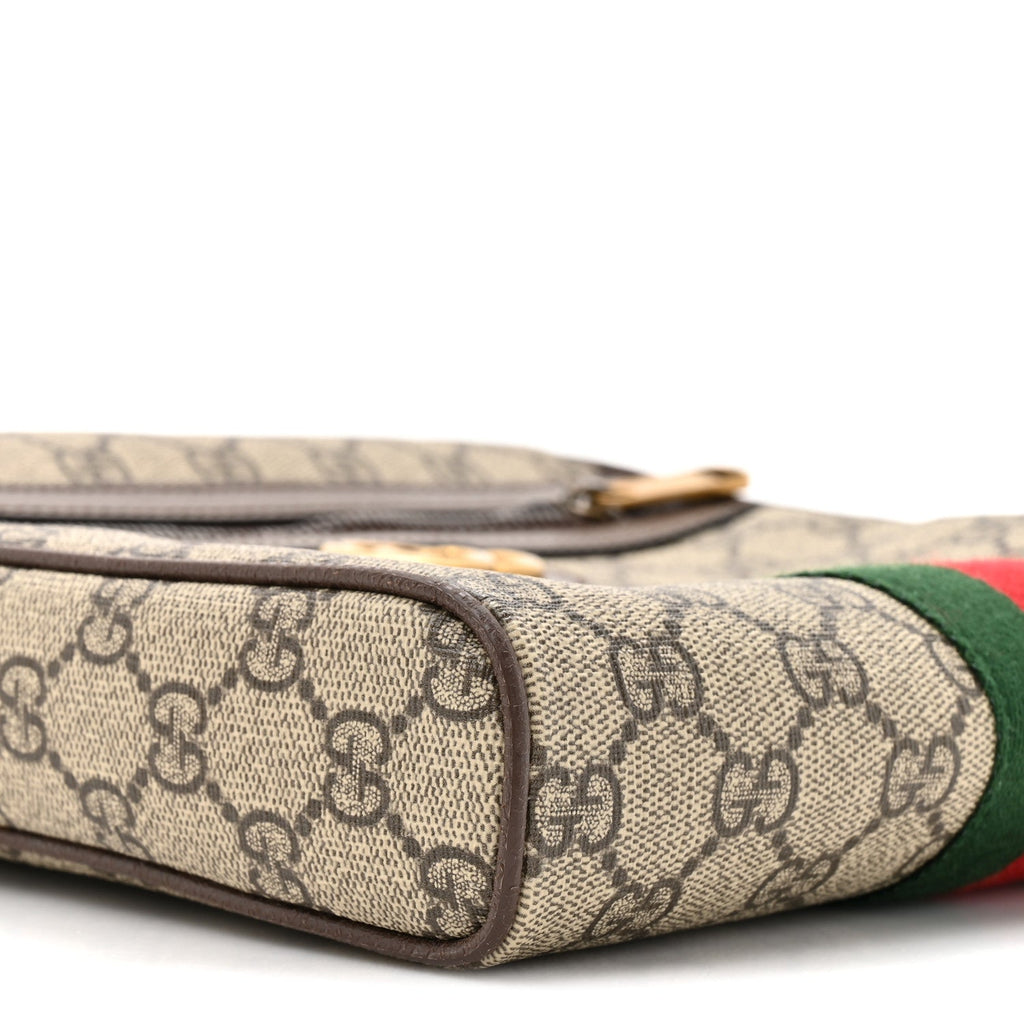 GG Supreme Monogram Web Small Ophidia Messenger Bag Brown