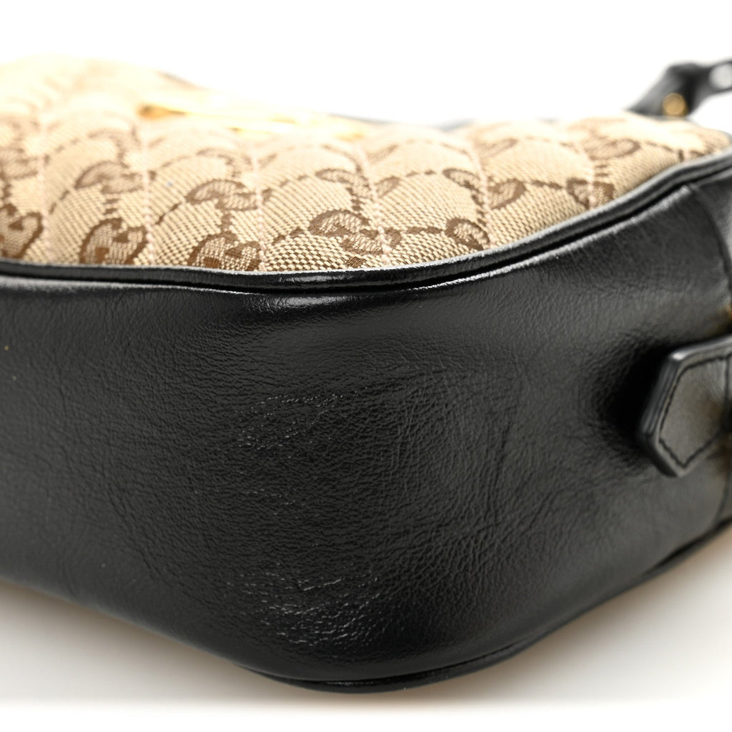 Monogram Matelasse Diagonal Small GG Marmont Chain Shoulder Bag Beige Black