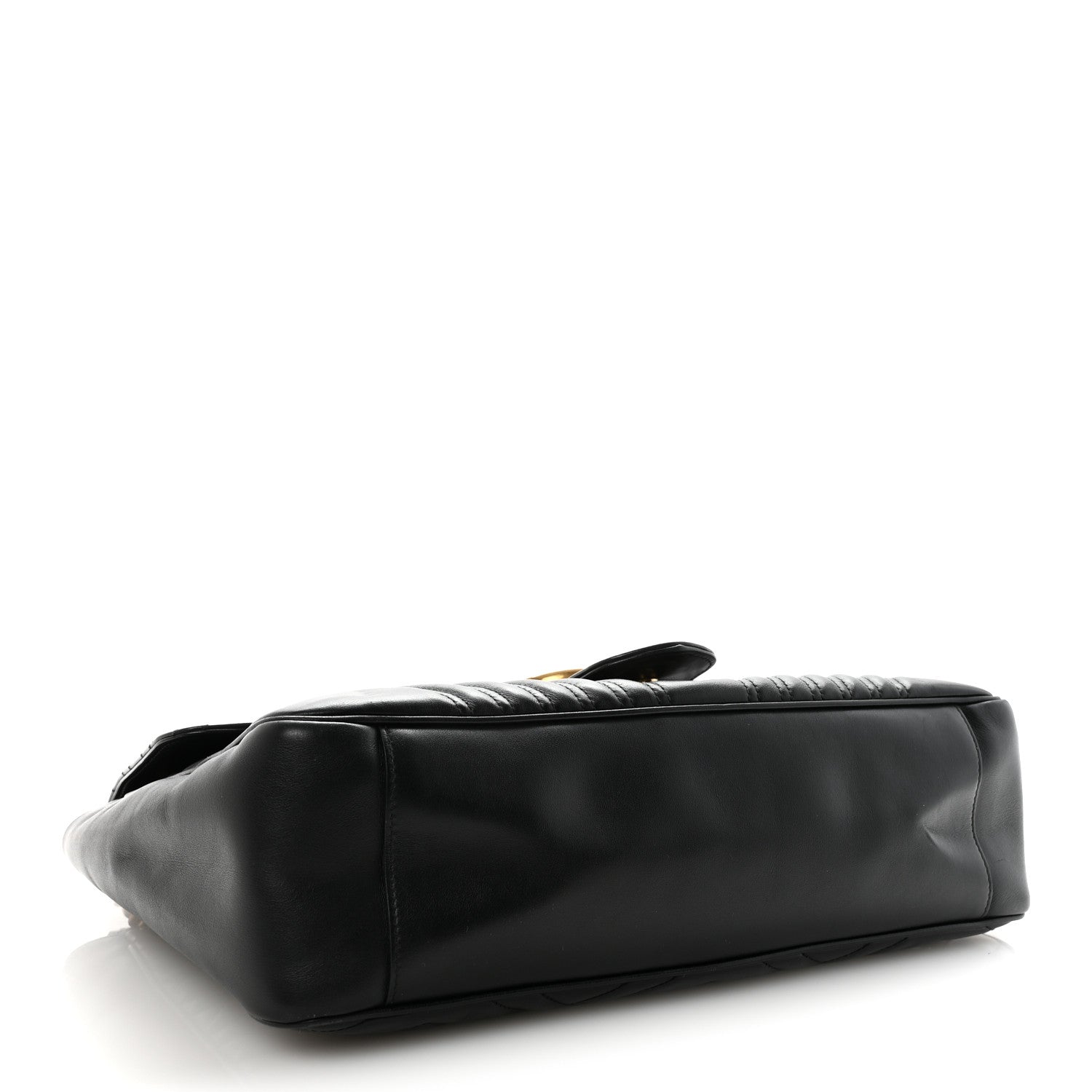 Calfskin Matelasse Large GG Marmont Shoulder Bag Black