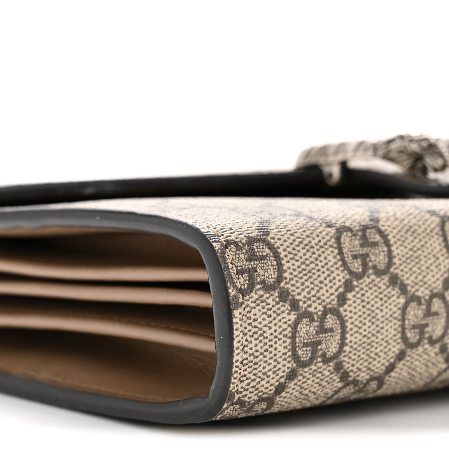 GG Supreme Monogram Mini Dionysus Chain Wallet Beige Taupe