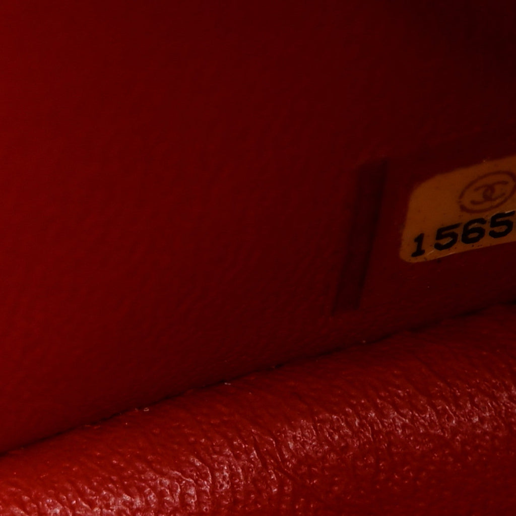 Lambskin Quilted Jumbo Double Flap Red