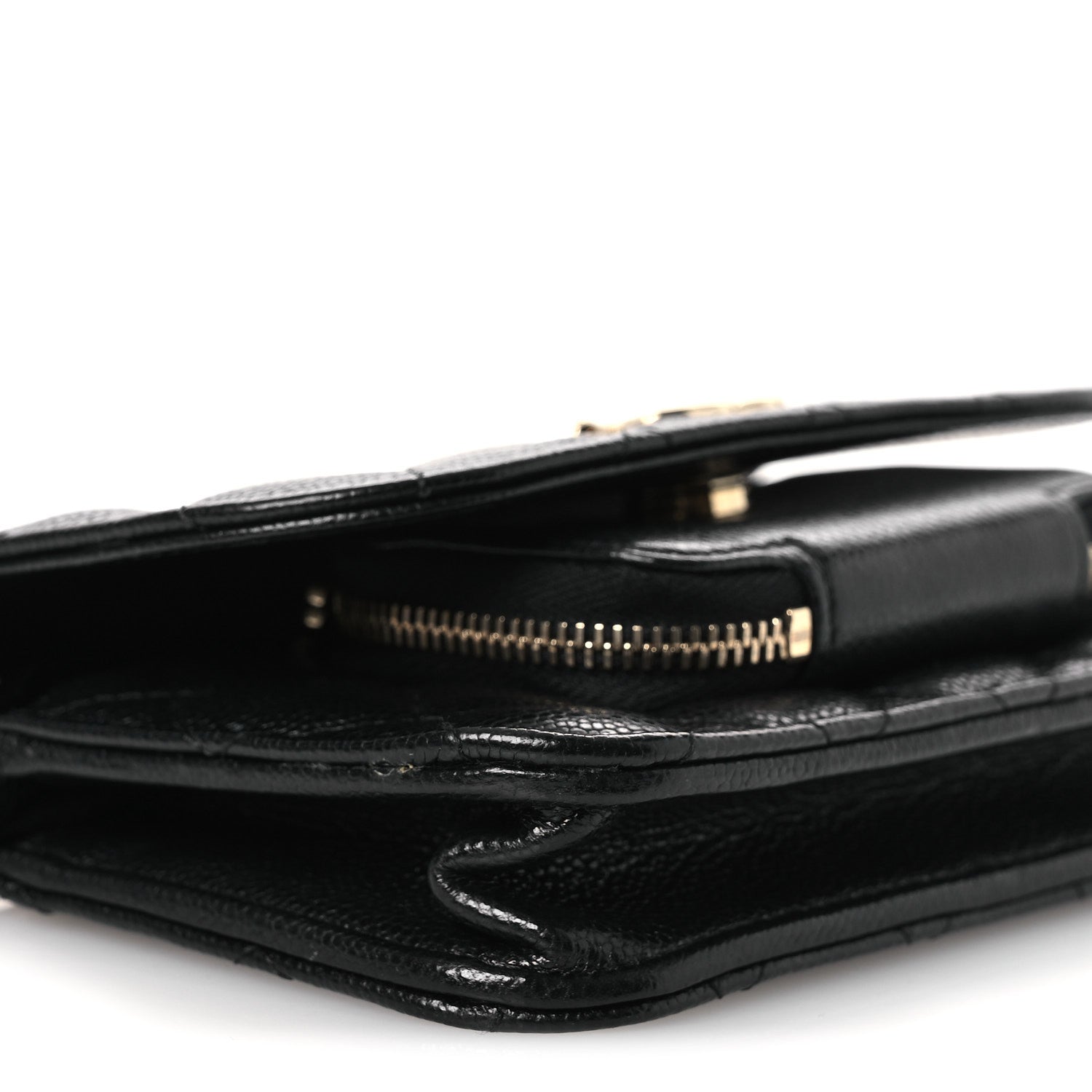 Caviar Quilted Business Affinity Clutch With Chain Black