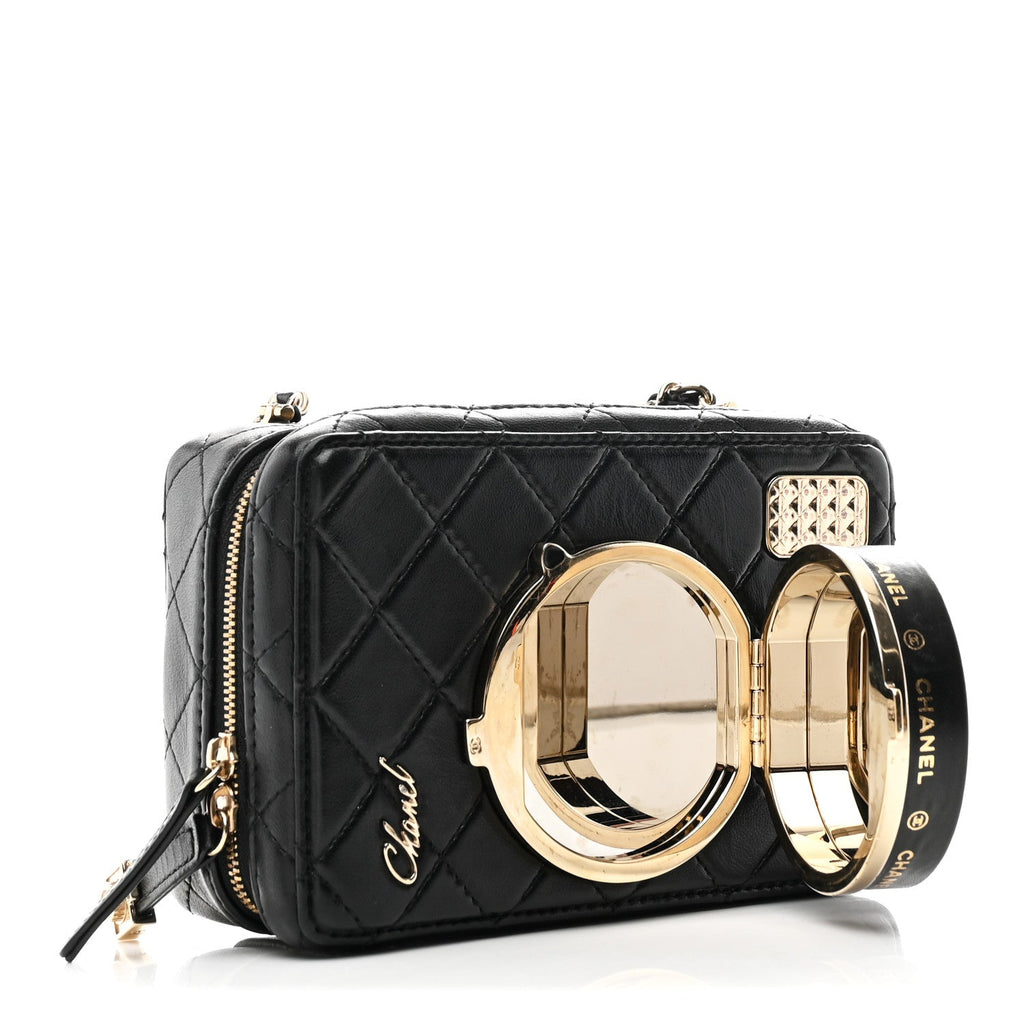 Lambskin Quilted Coco Click Bag Black