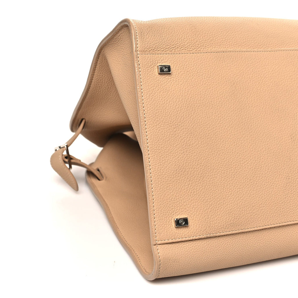 Matte Grained Calfskin Soft Margaux 17 Light Camel