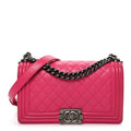 Lambskin Quilted Medium Boy Flap Pink
