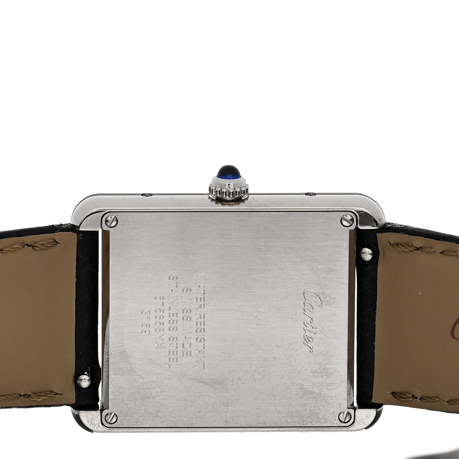 Stainless Steel Calfskin 27mm Tank Solo Quartz Watch