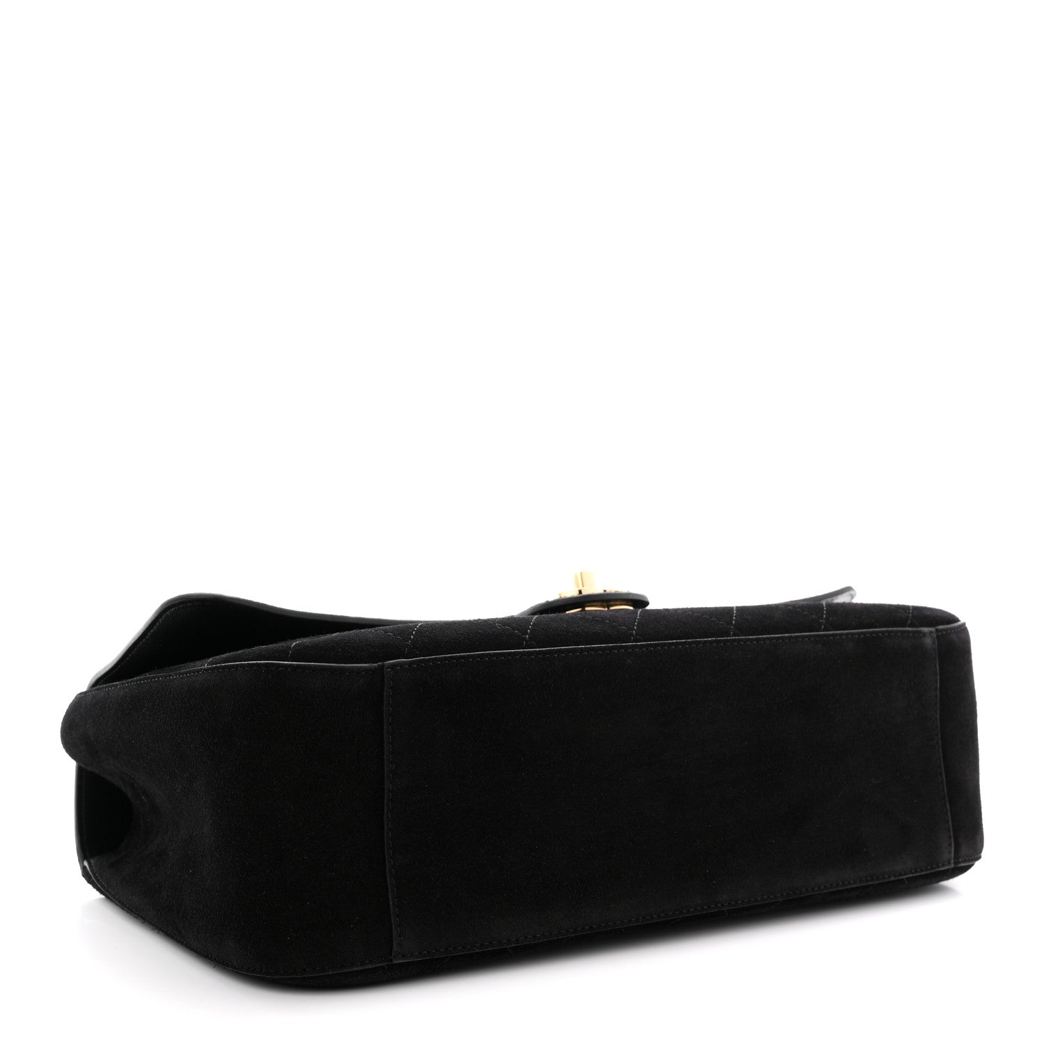 Suede Calfskin Small Souplissimo Maxi Flap Black